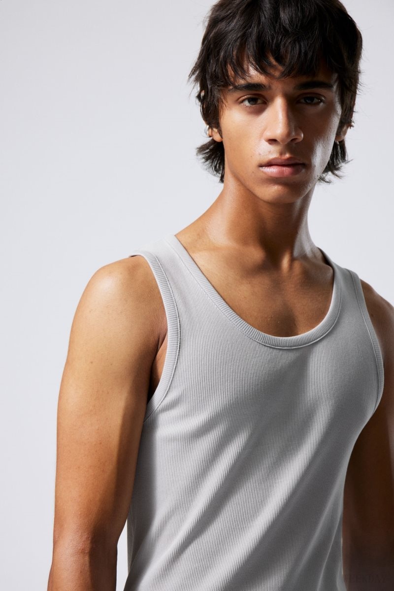 Weekday Standard Tank Top Light Grey | GSIW8789