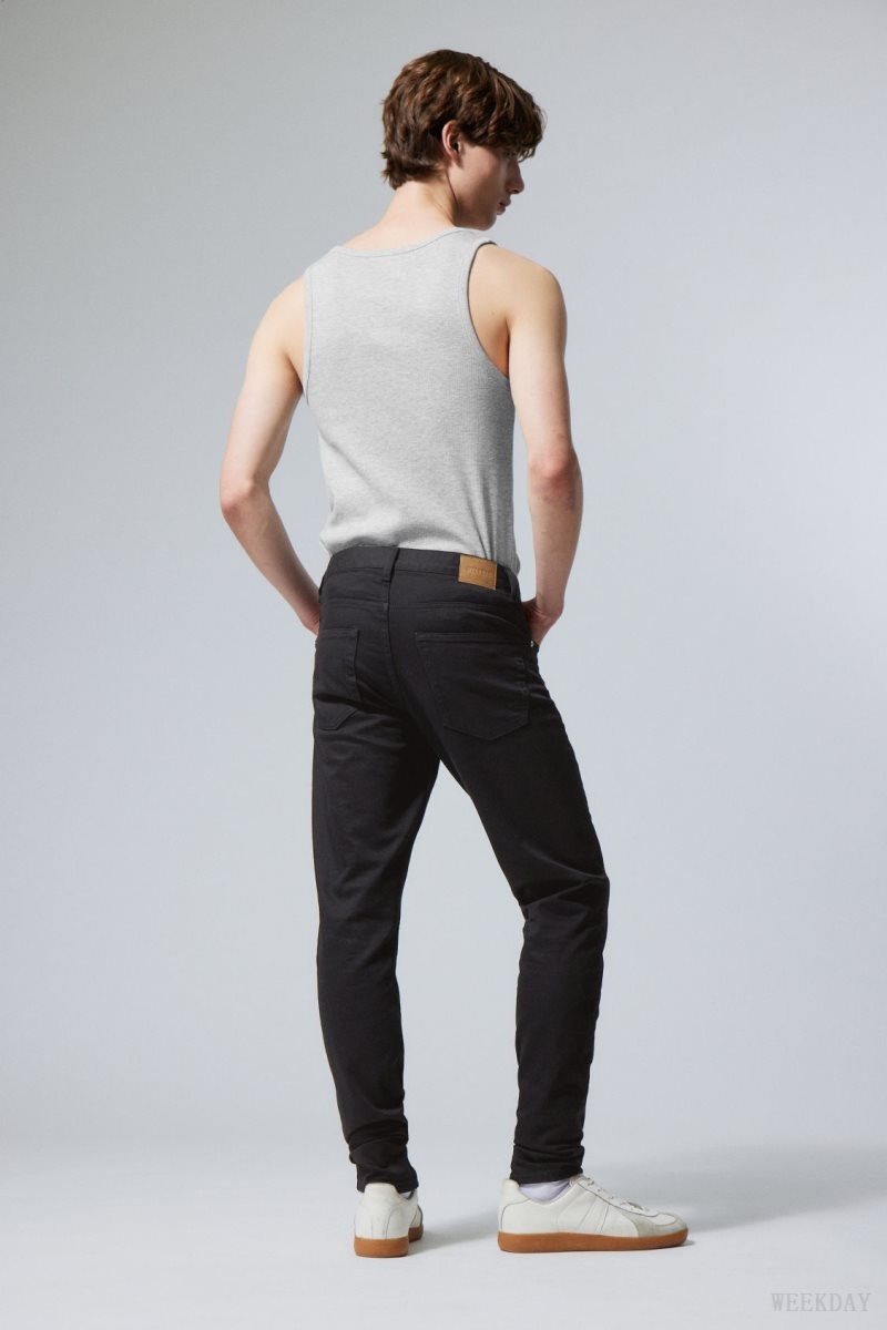 Weekday Sunday Slim Tapered Jeans Black | DYCD2463