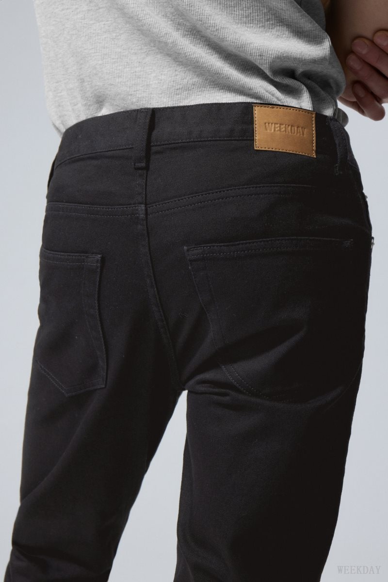 Weekday Sunday Slim Tapered Jeans Black | DYCD2463