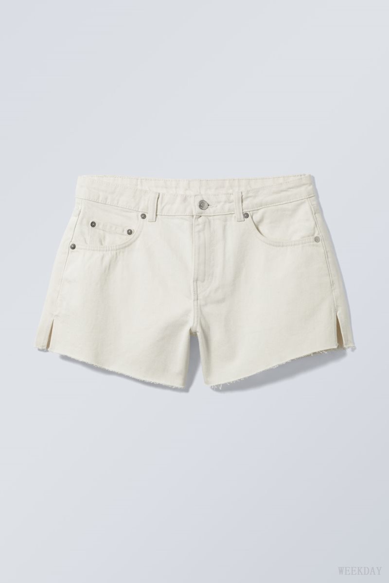 Weekday Swift Denim Shorts White | KANT2150