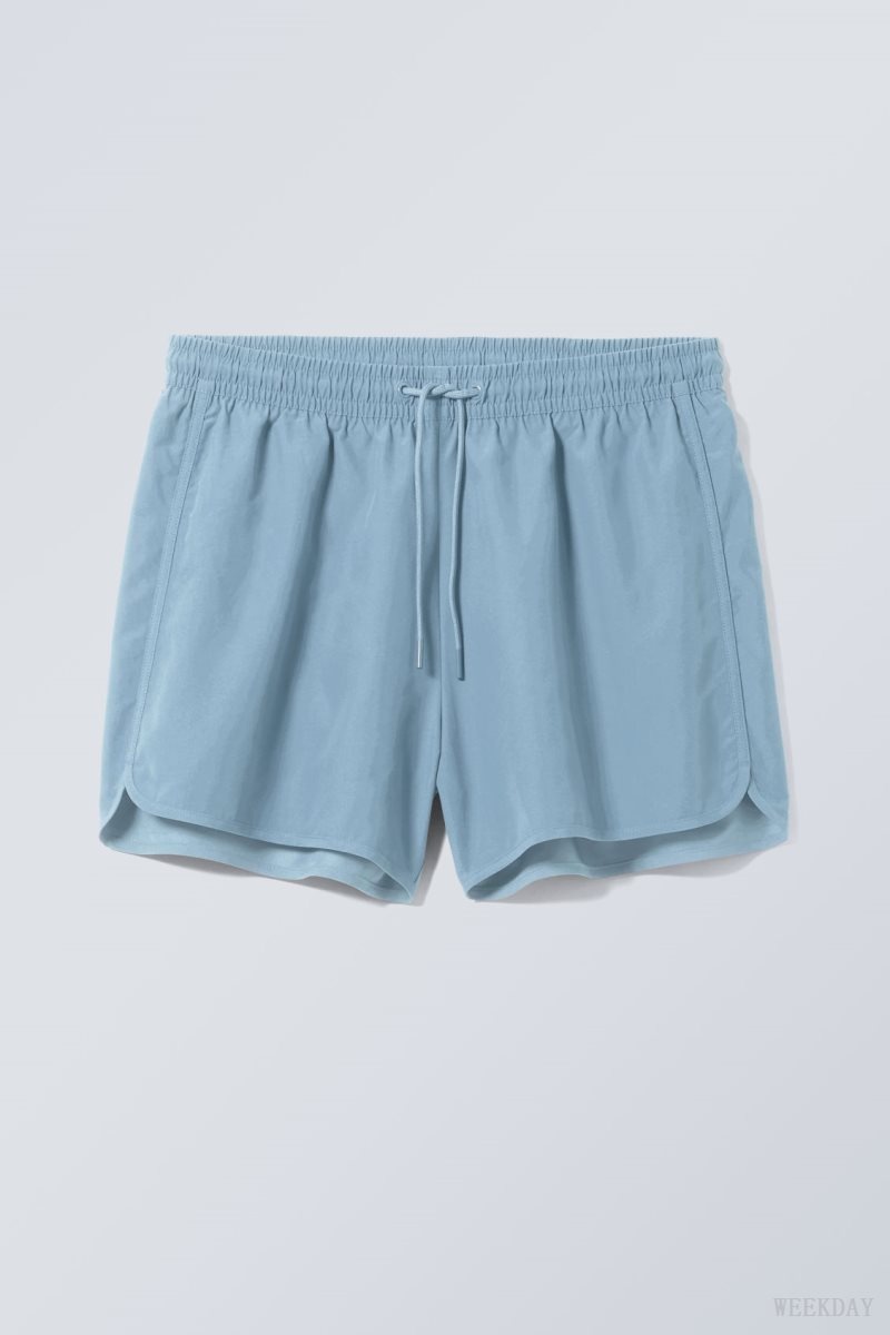 Weekday Tan Structure Swim Shorts Blue | DDJZ8692