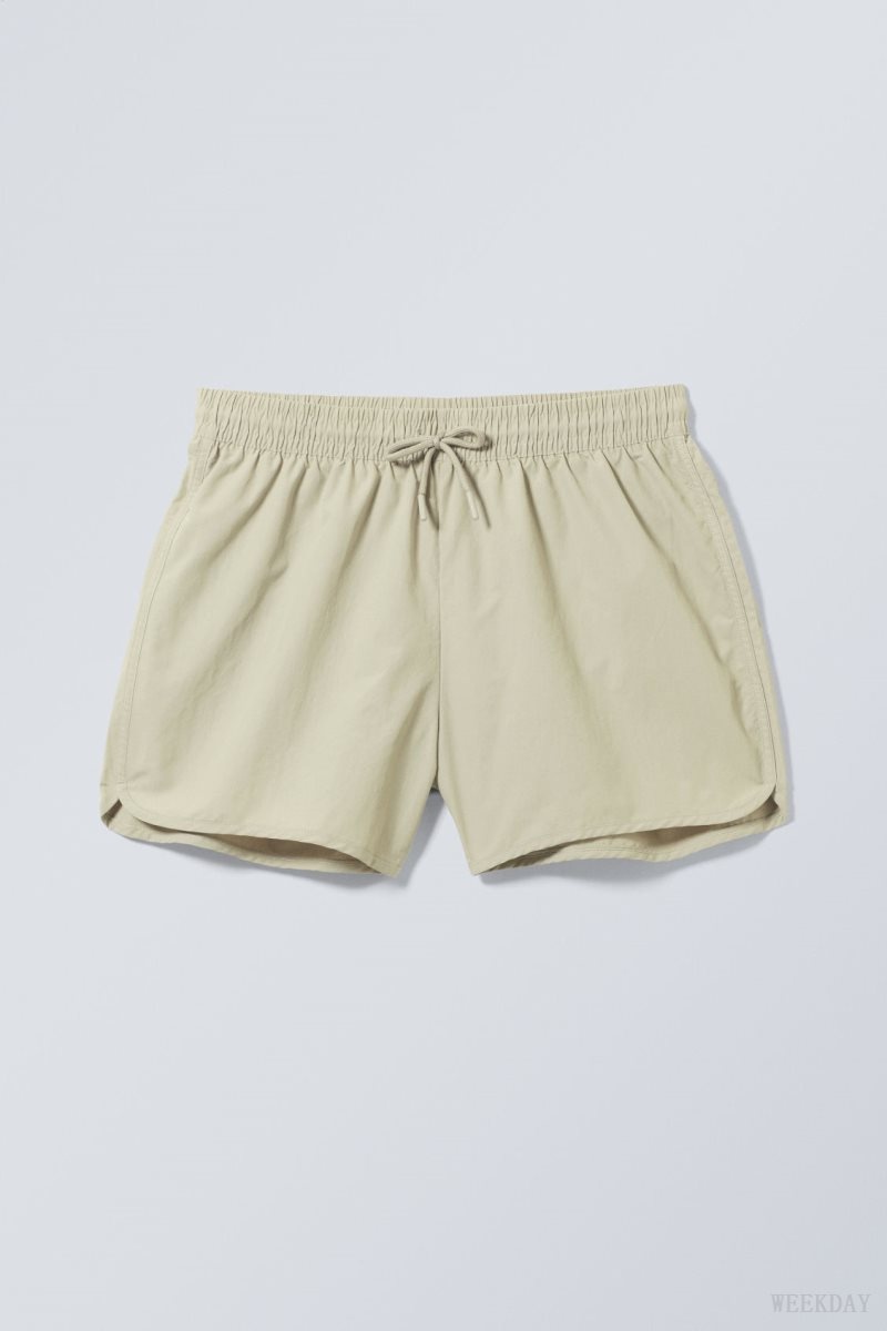 Weekday Tan Structure Swim Shorts Light Dusty Mole | VEGD6809