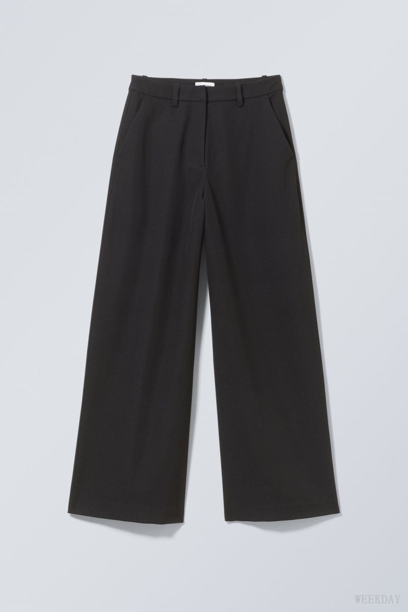 Weekday Tate Suiting Trousers Black | LBZM3628