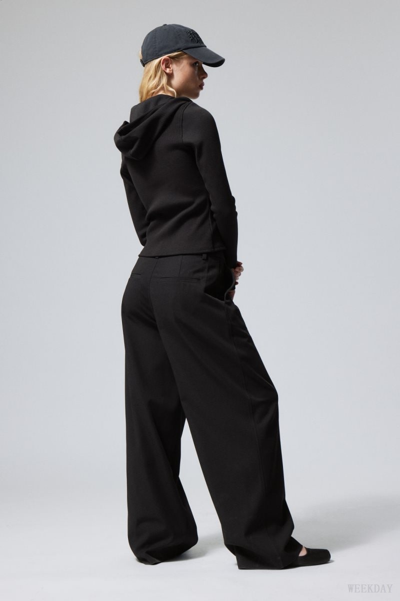 Weekday Tate Suiting Trousers Black | LBZM3628