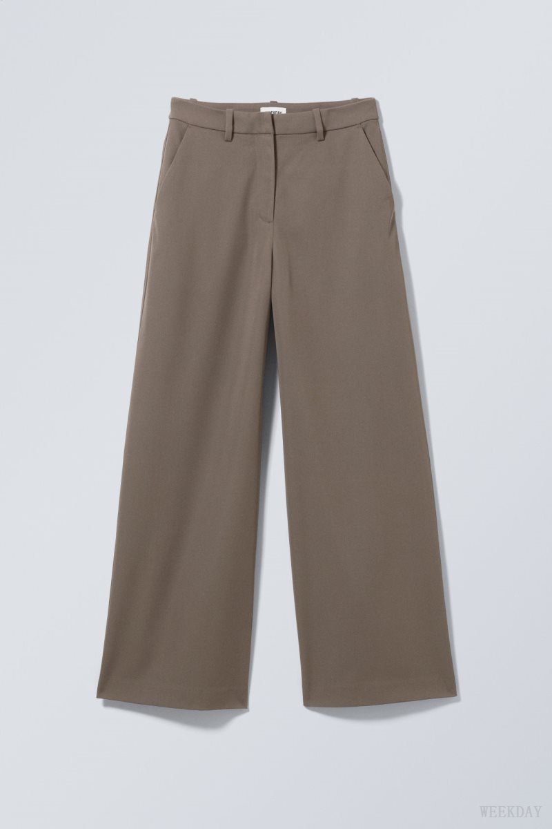 Weekday Tate Suiting Trousers Khaki Green | AONG1397