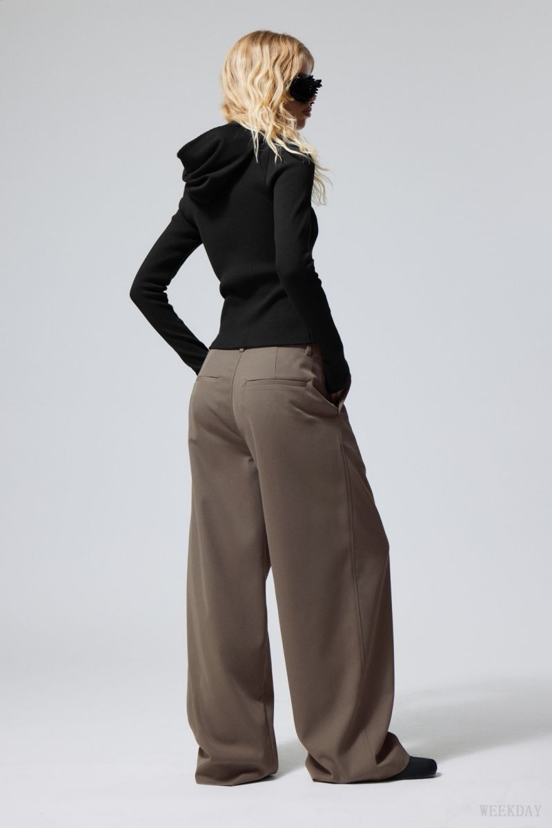 Weekday Tate Suiting Trousers Khaki Green | AONG1397