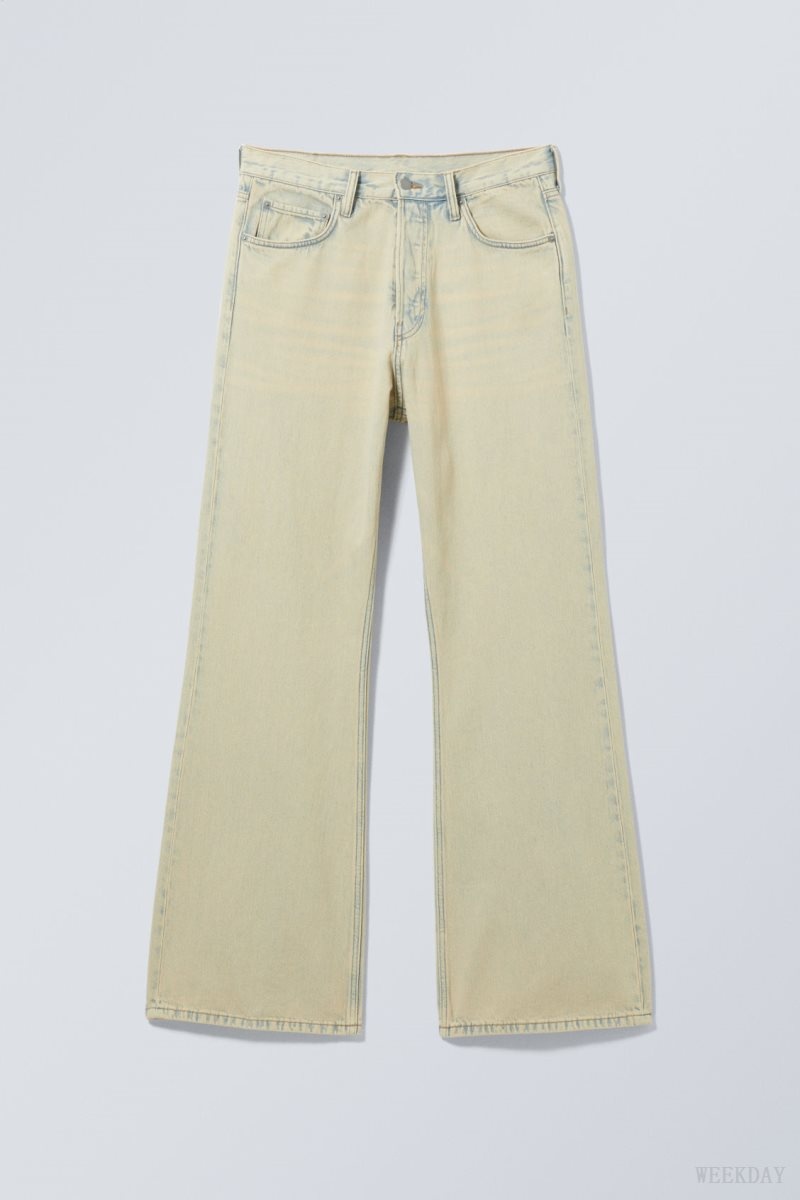 Weekday Time Bleached Bootcut Jeans Sunbleached | RLBS4841