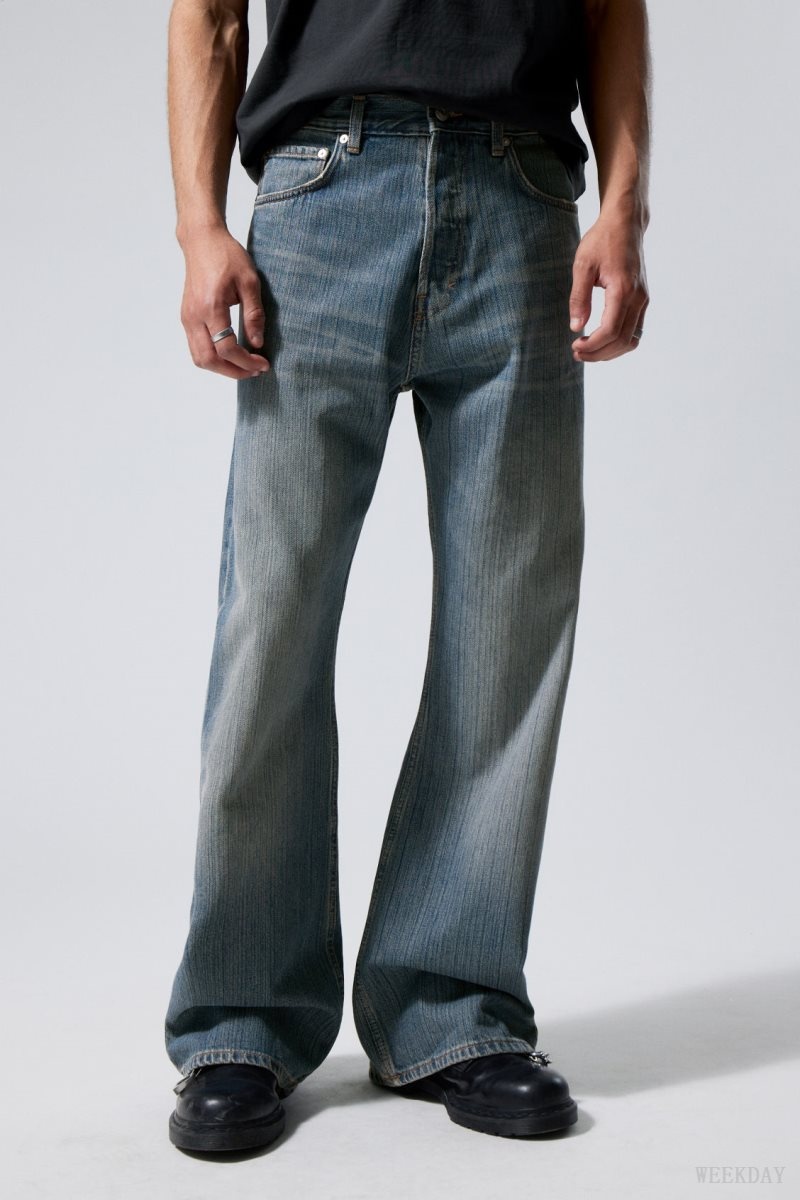 Weekday Time Loose Bootcut Jeans Blue | LYTJ9876