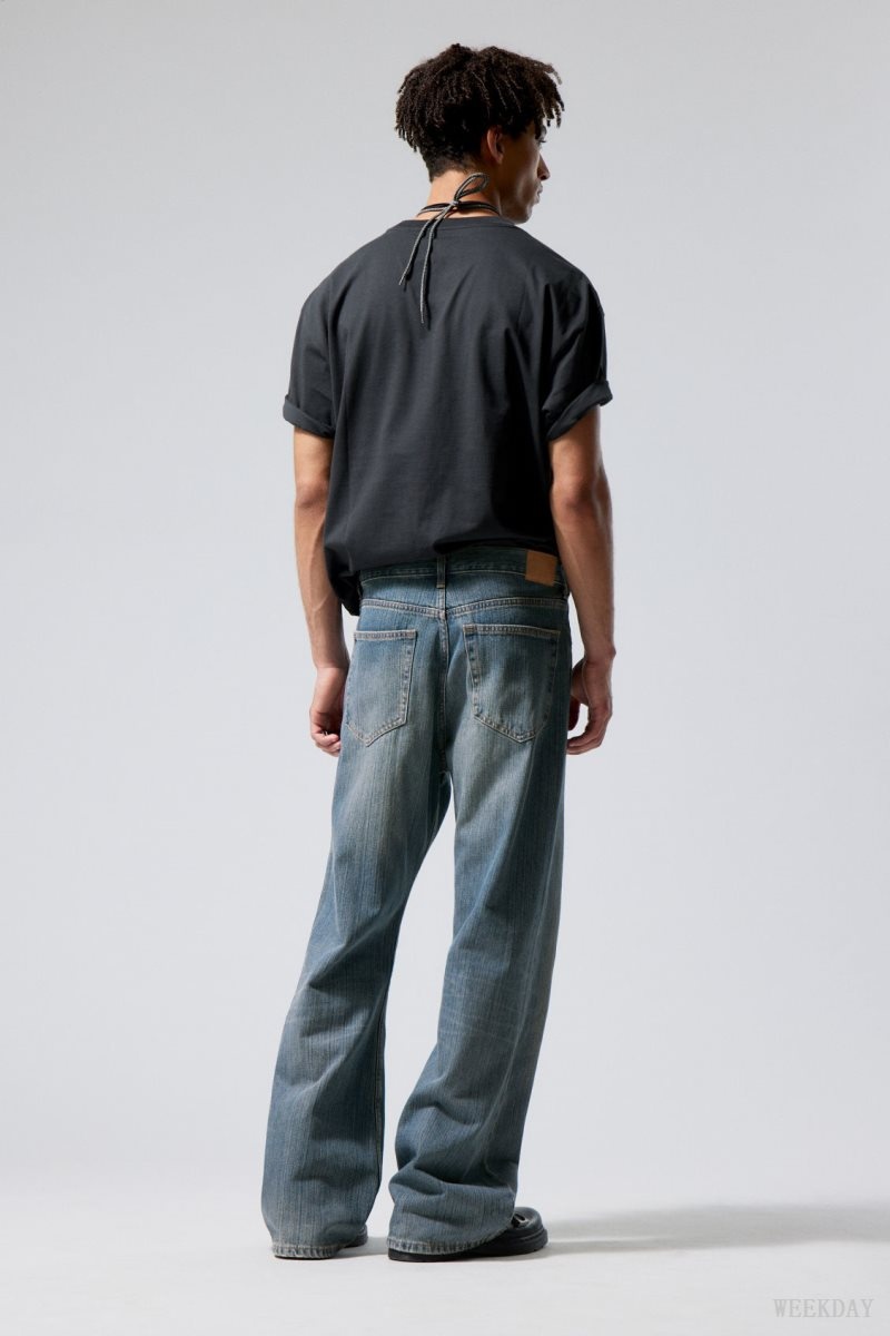 Weekday Time Loose Bootcut Jeans Blue | LYTJ9876