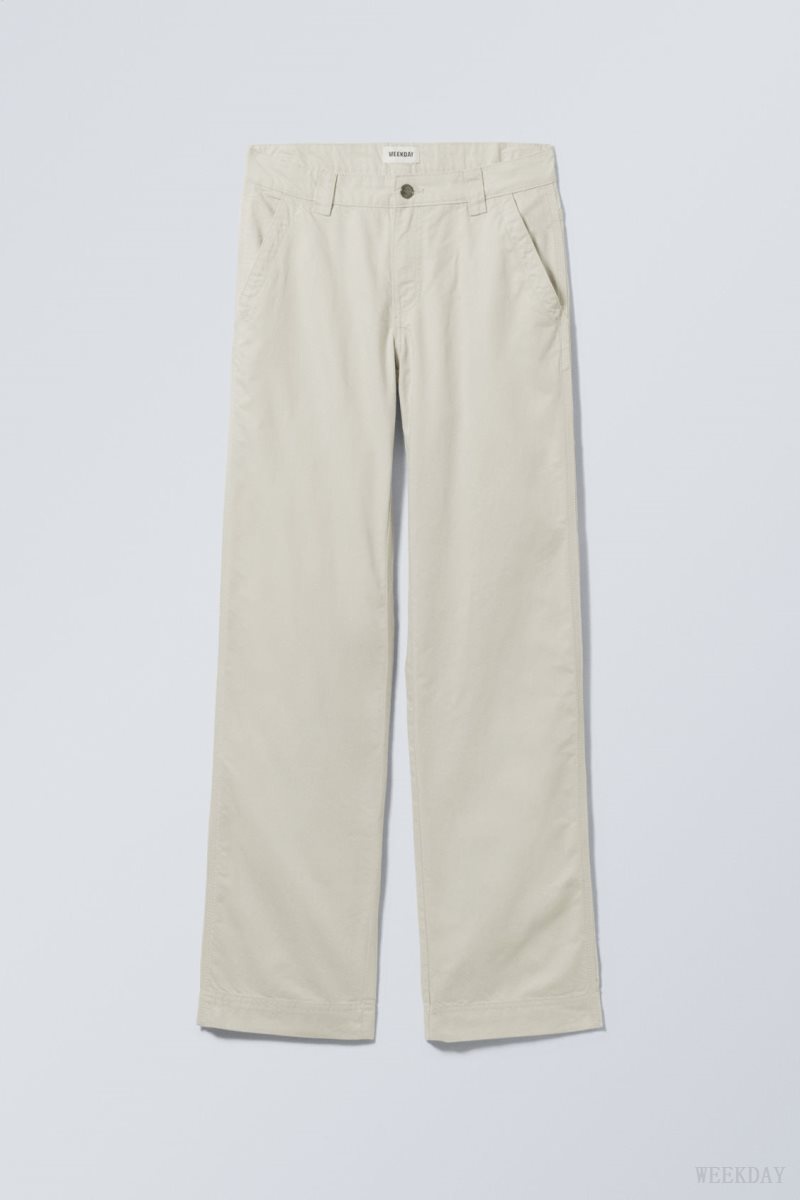 Weekday Tony Cotton Twill Trousers Light Mole | OWQF6601