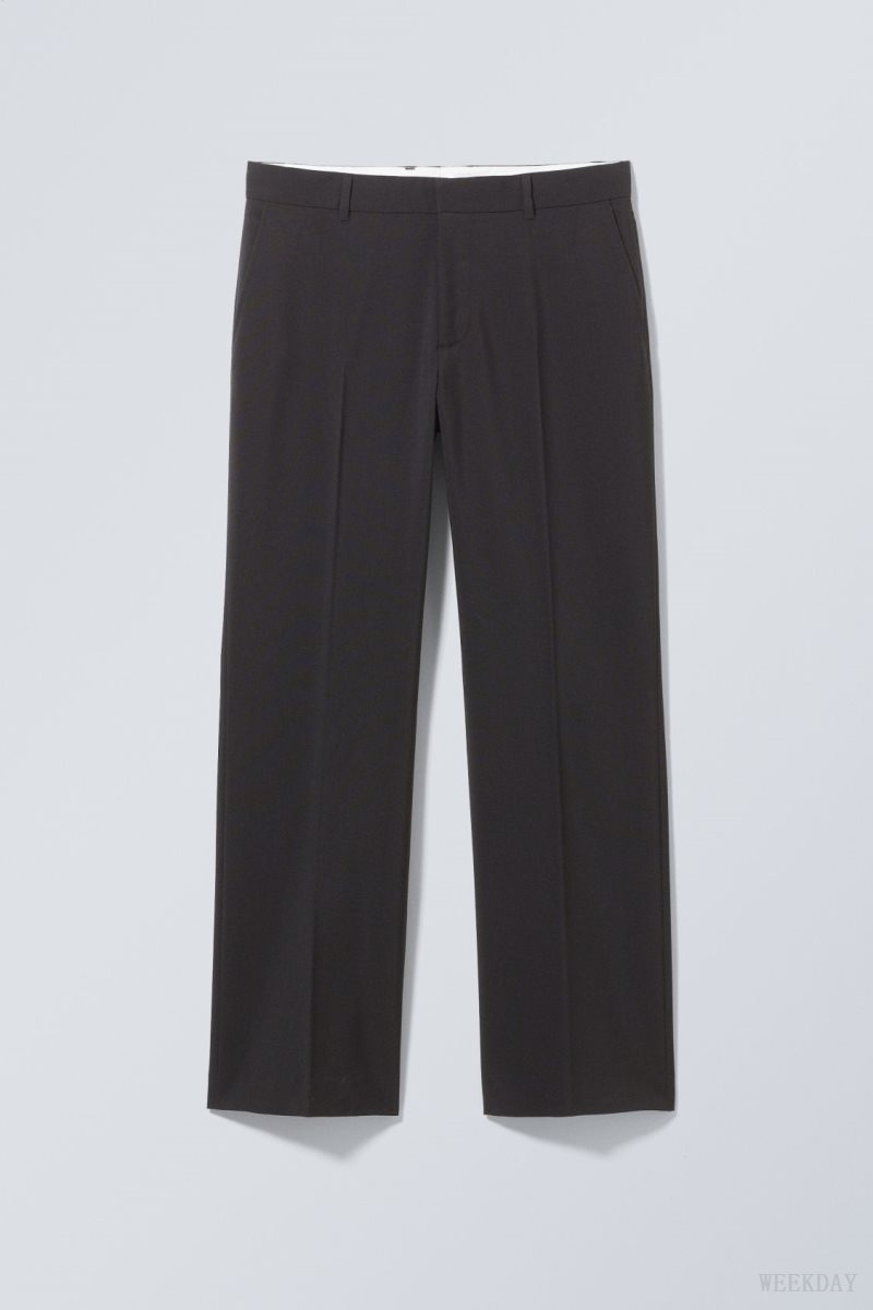 Weekday Travis Low Waist Suit Trousers Black | AIDR0443