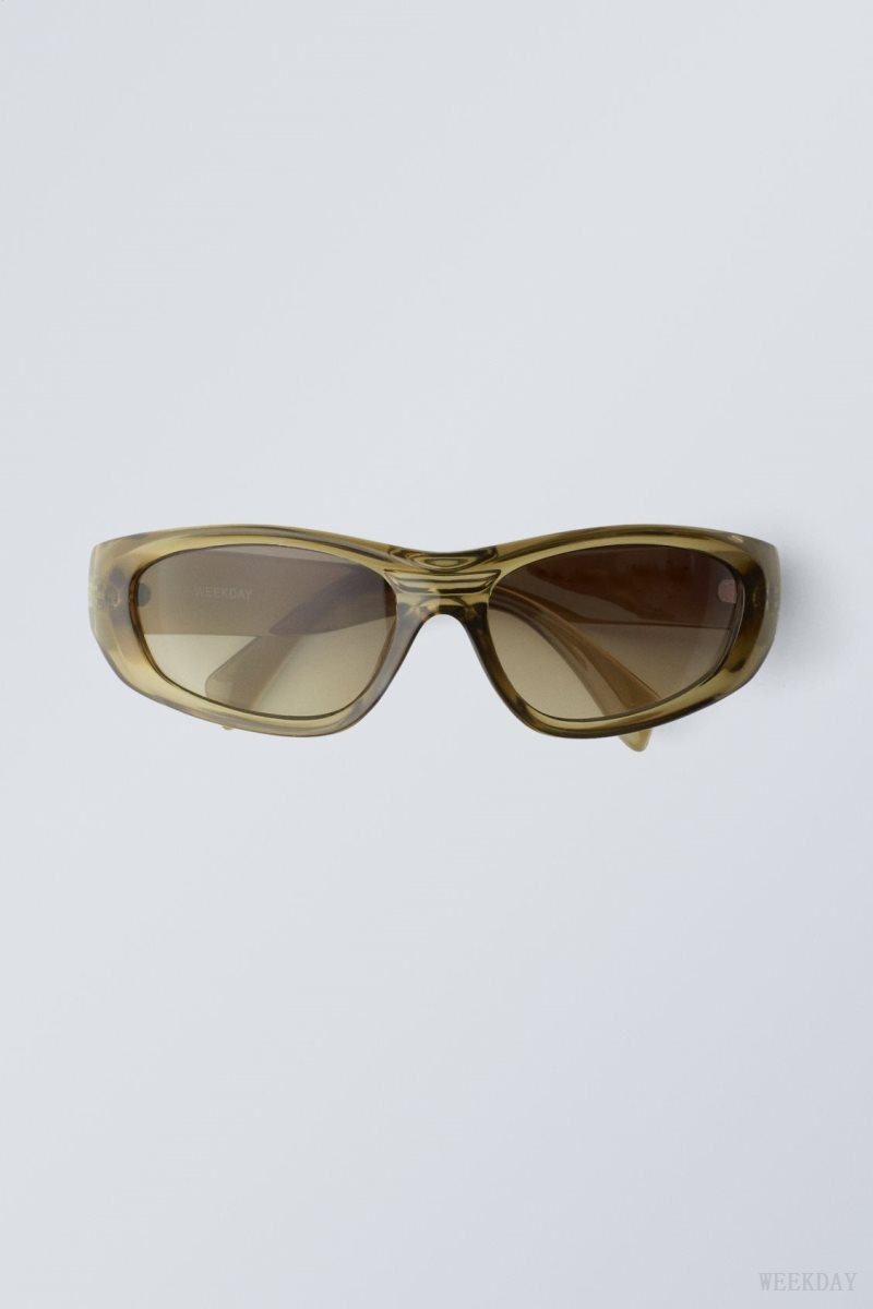 Weekday Trek Sunglasses Khaki | IJYF9962