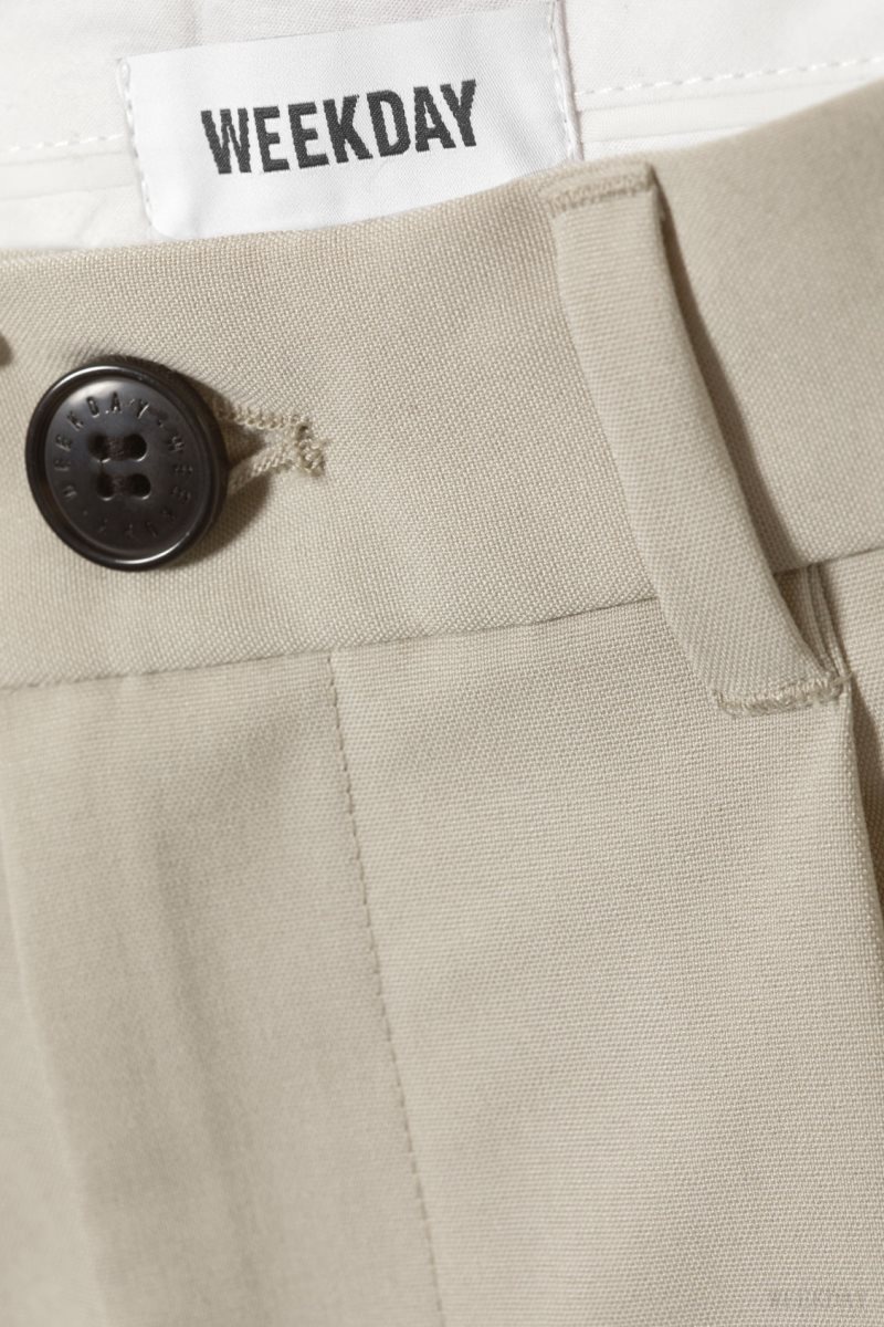 Weekday Uno Loose Suit Trousers Beige | FETB3372