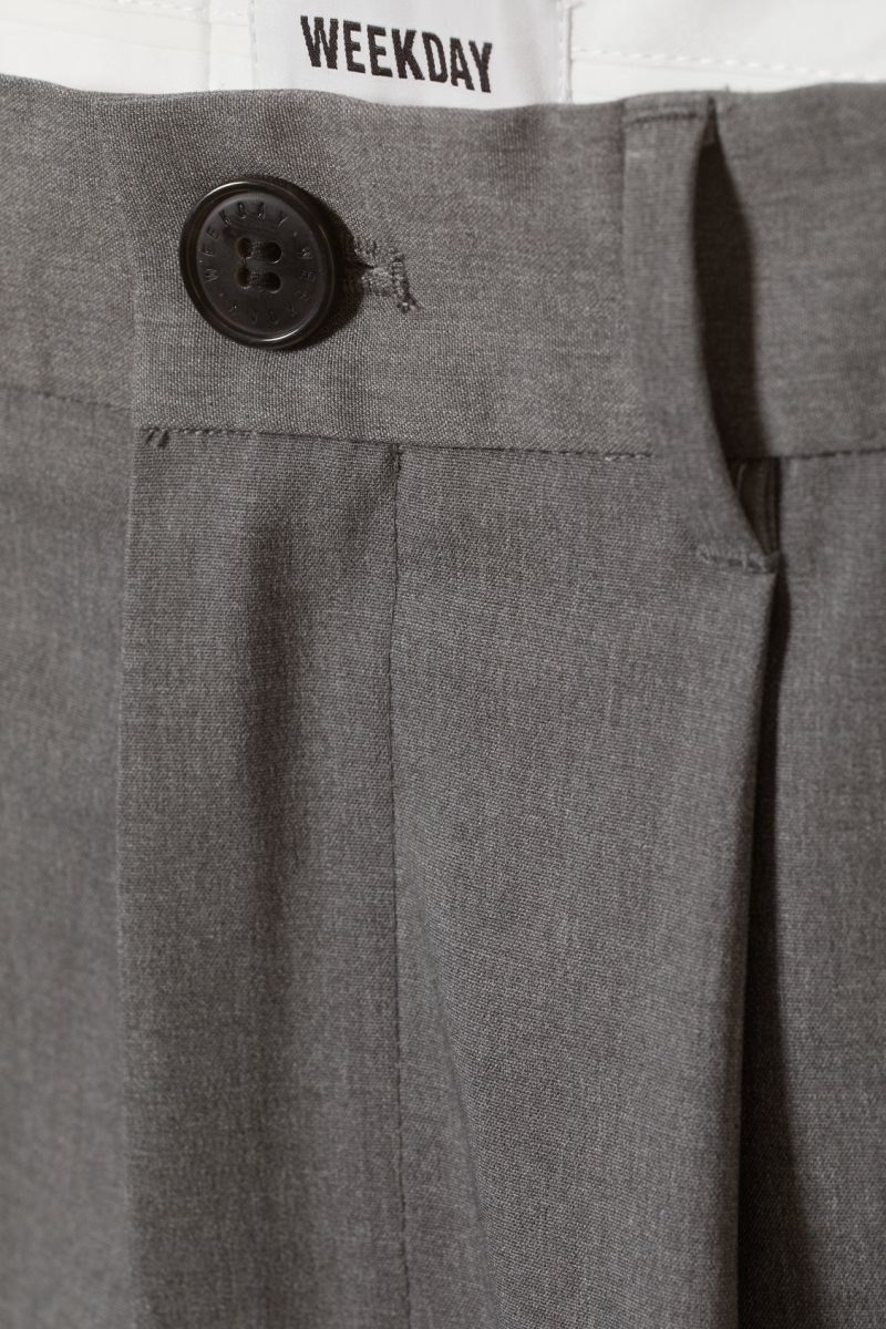 Weekday Uno Loose Suit Trousers Dark Grey | LEQQ7277