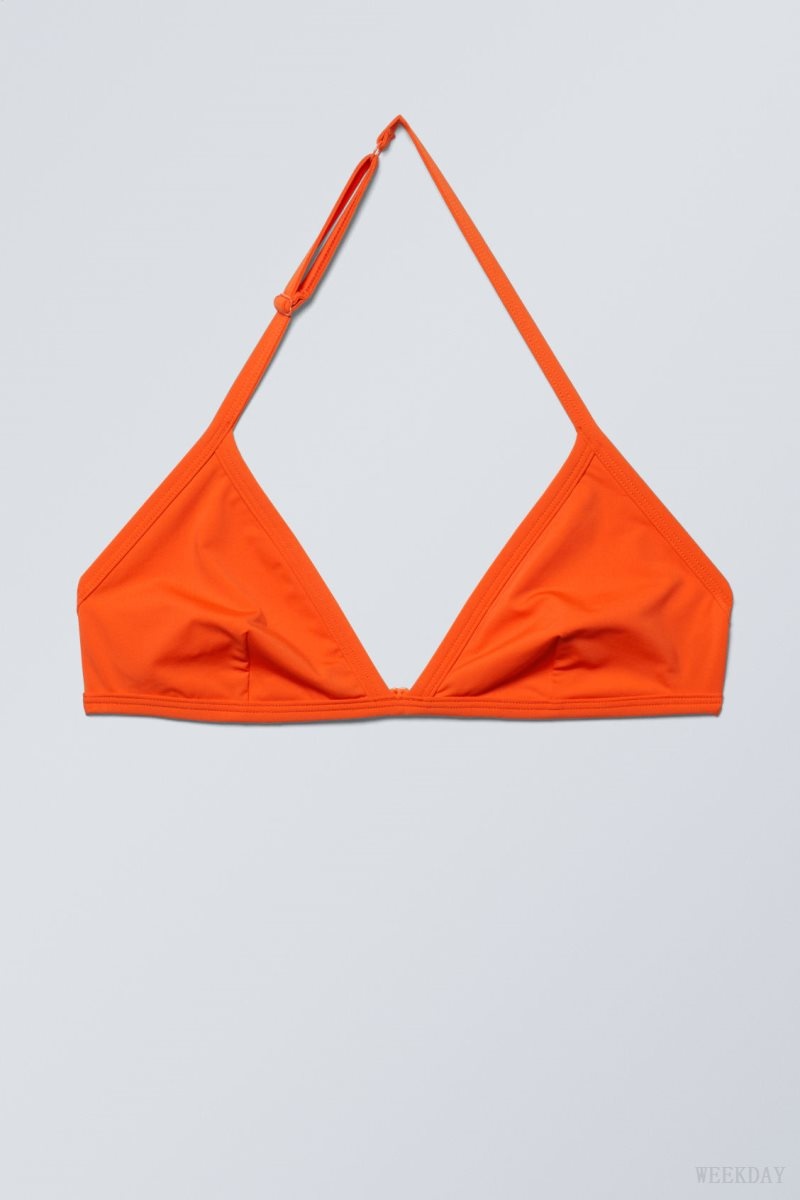 Weekday Vega Halter Triangle Bra Bra Red | OKIX5461