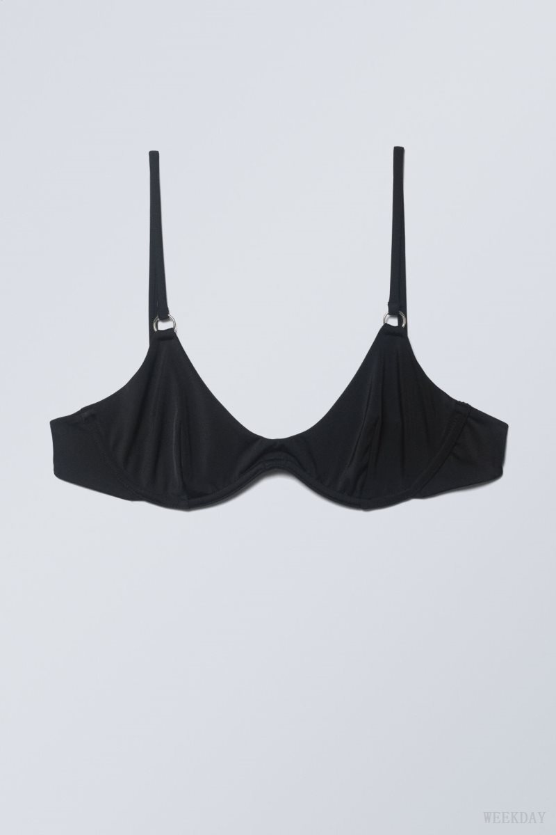 Weekday Wire Bikini Top Black | CVGX9942