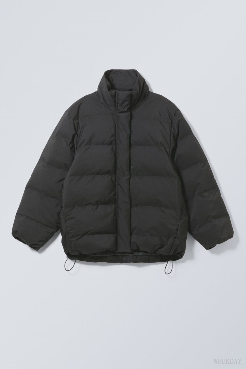 Weekday Xena Puffer Jacket Black | JMKJ6259