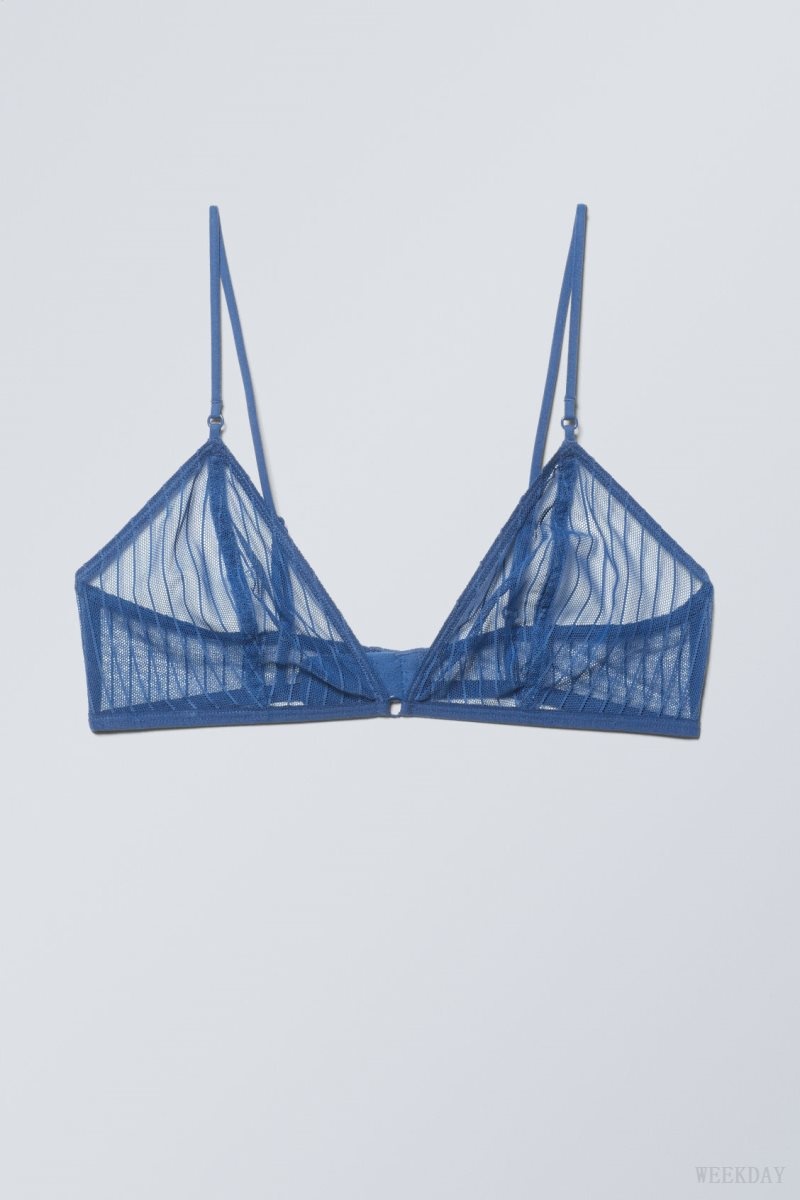 Weekday Zelda Lace Bralette Bralette Blue | NPZT7898