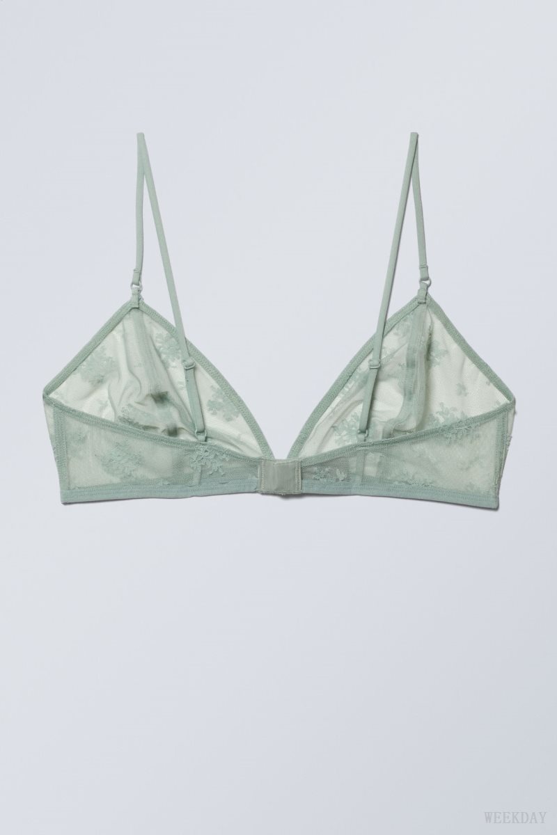 Weekday Zelda Lace Bralette Bralette Green | QYTR7644