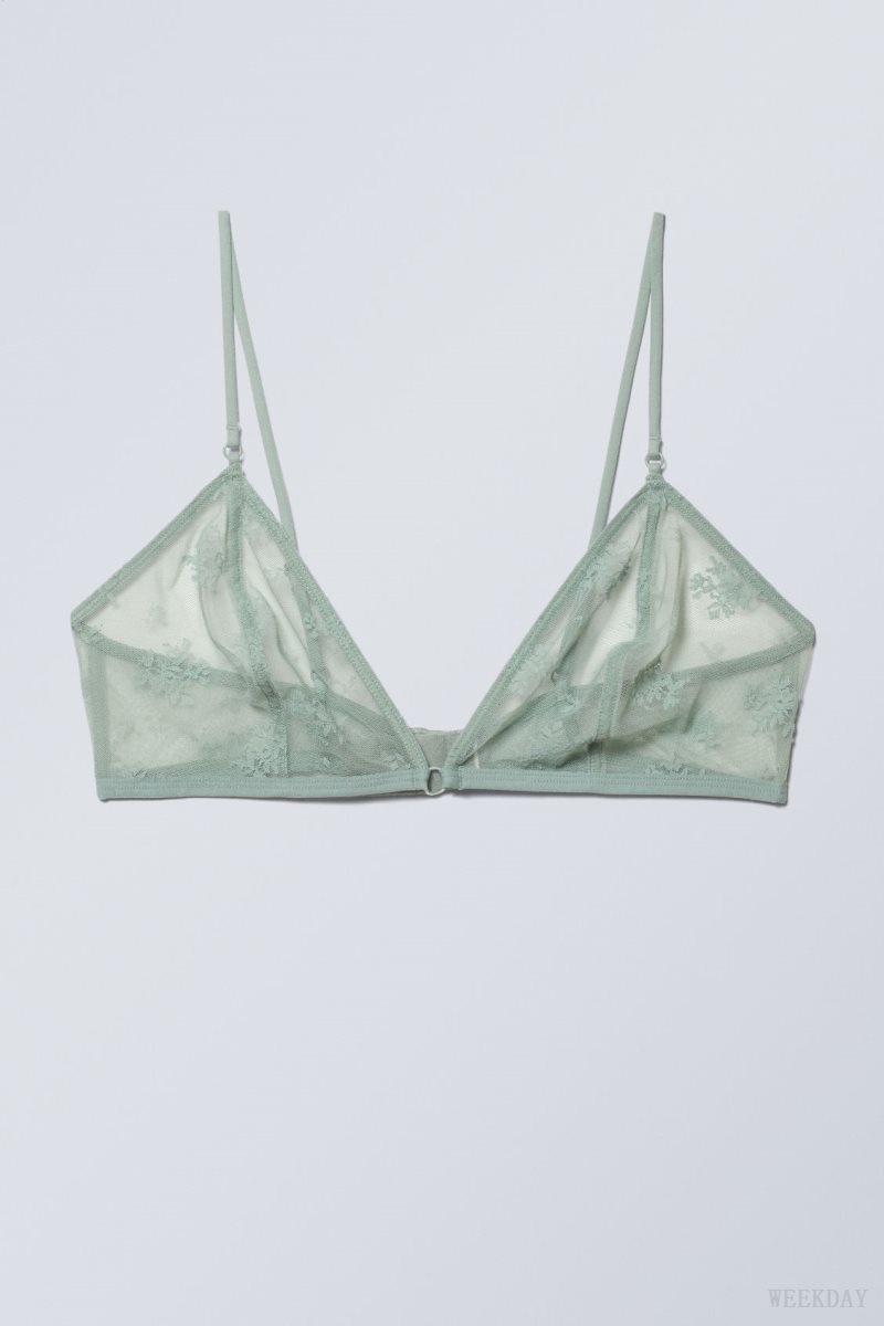 Weekday Zelda Lace Bralette Bralette Green | QYTR7644