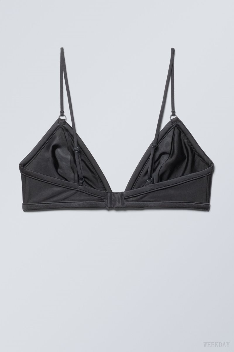 Weekday Zelda Shiny Triangle Bra Bra Dark Grey | EFIK4287