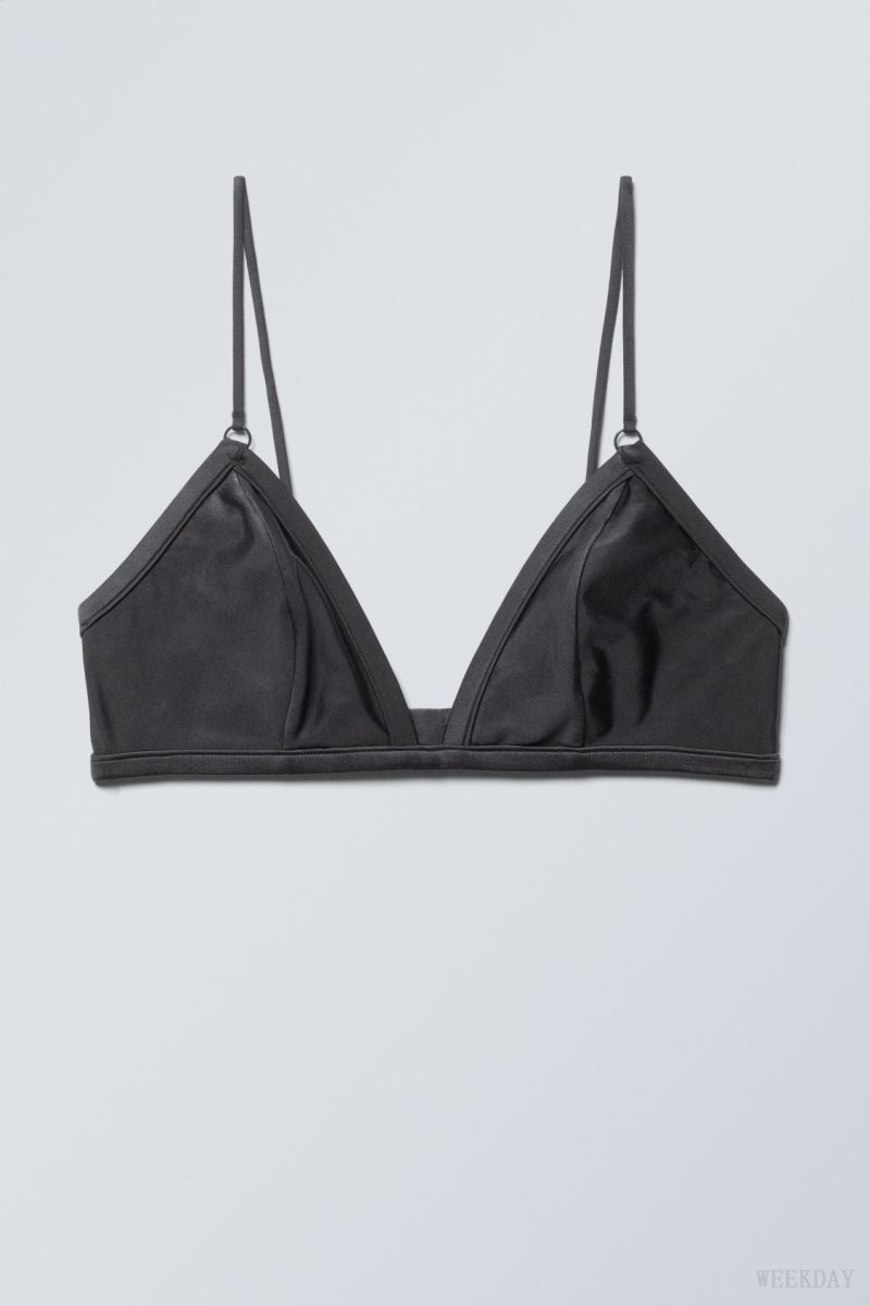 Weekday Zelda Shiny Triangle Bra Bra Dark Grey | EFIK4287