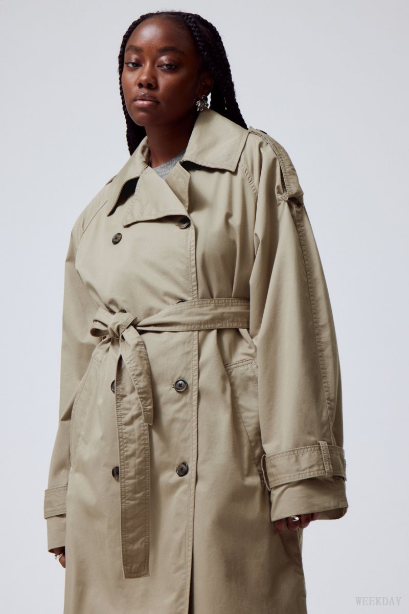 Weekday Zenni Oversized Trench Beige | PBGU5161