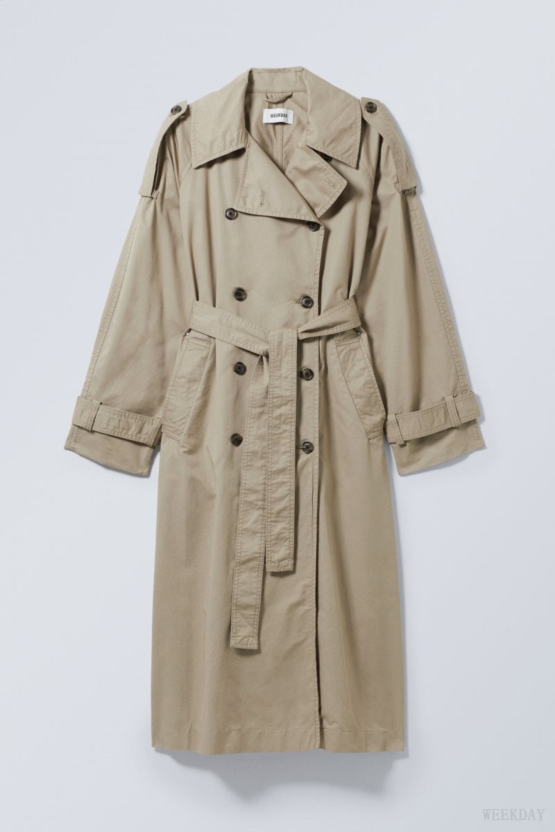 Weekday Zenni Oversized Trench Beige | PBGU5161