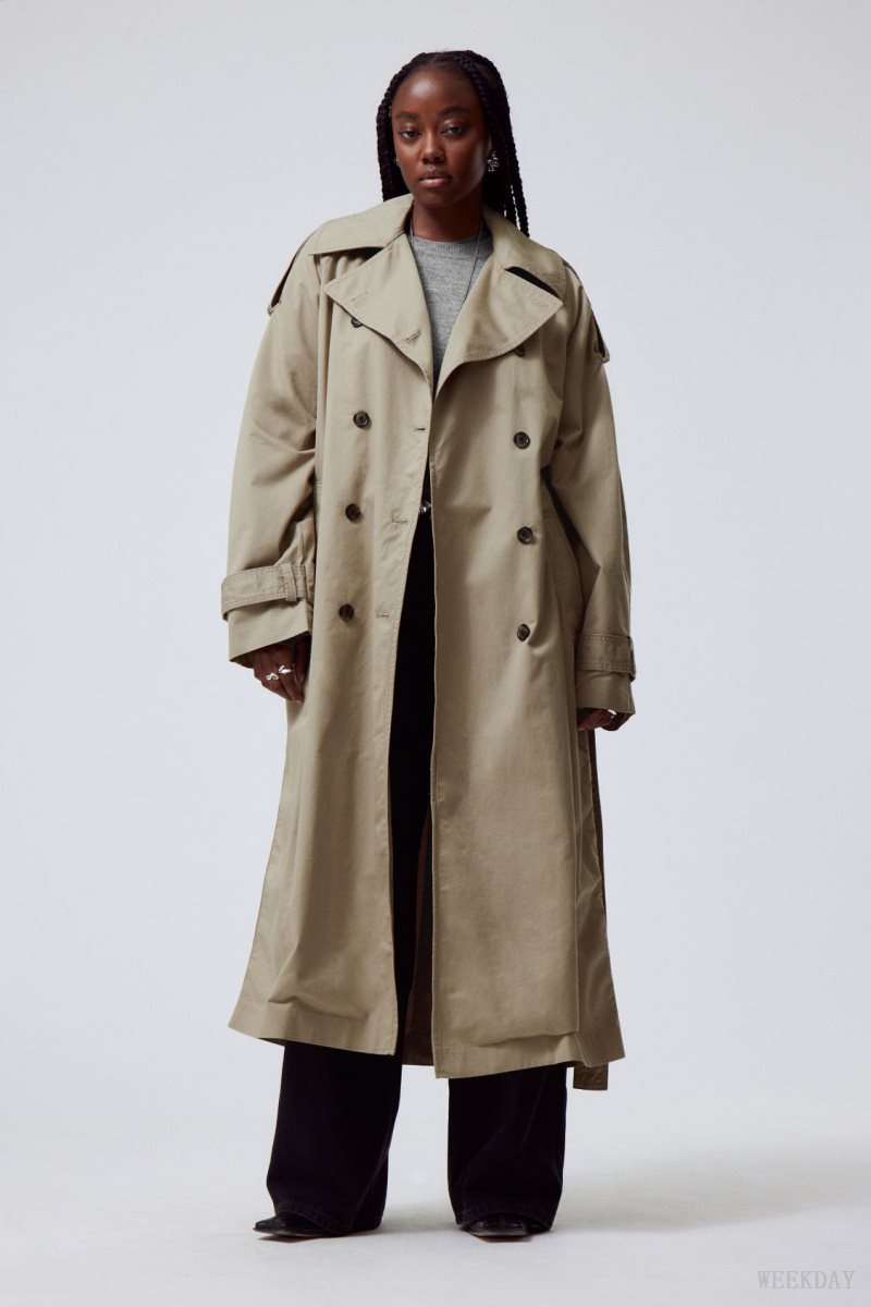 Weekday Zenni Oversized Trench Beige | PBGU5161