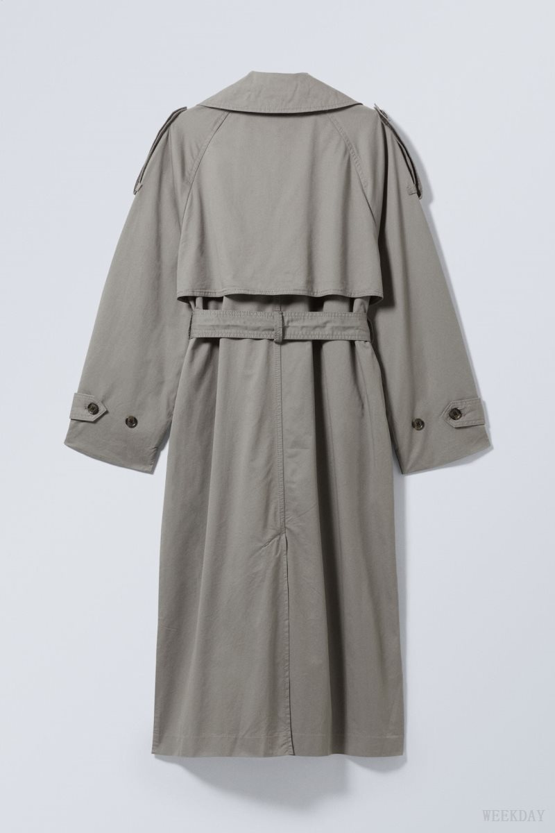 Weekday Zenni Oversized Trench Dark Grey | ZKVS3796