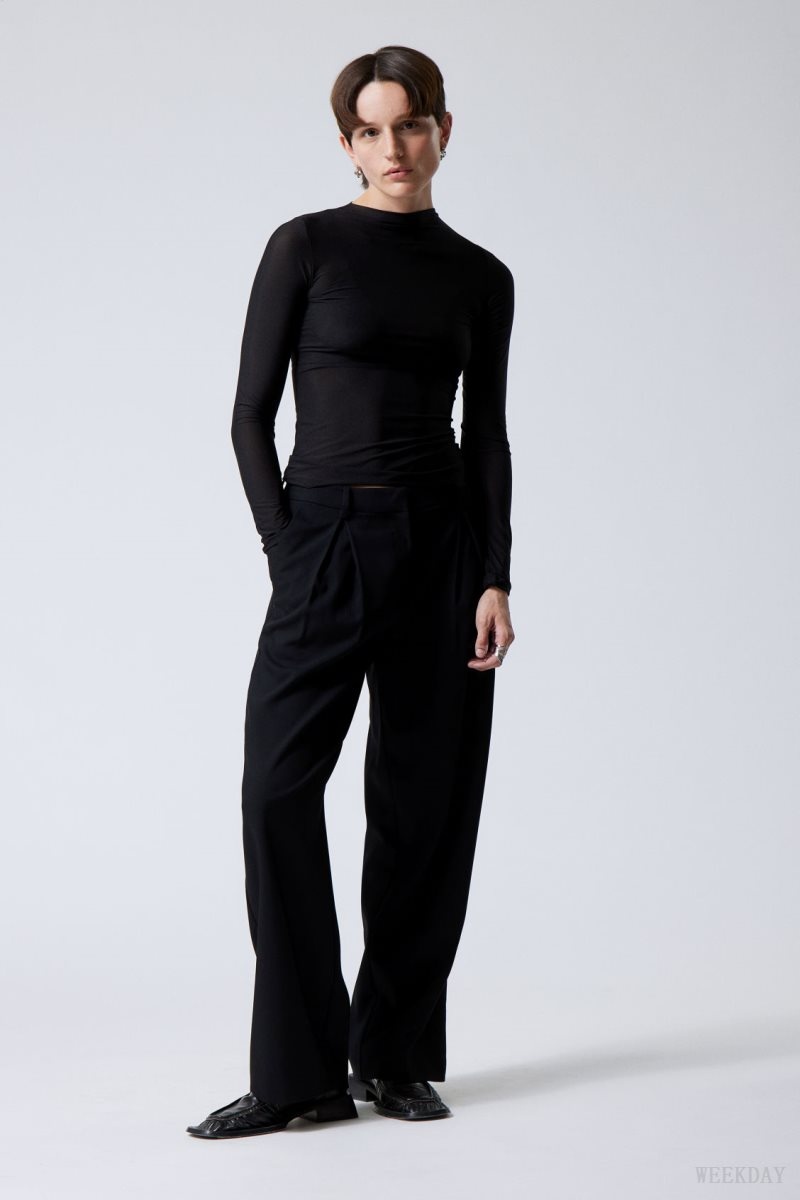 Weekday Zia Suit Trousers Black | FJMP9558