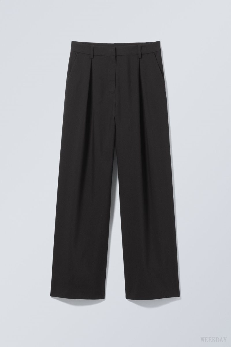 Weekday Zia Suit Trousers Black | FJMP9558