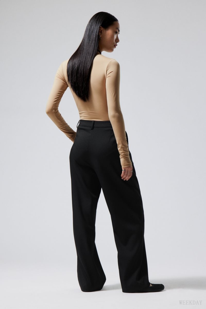 Weekday Zia Suit Trousers Black | FJMP9558