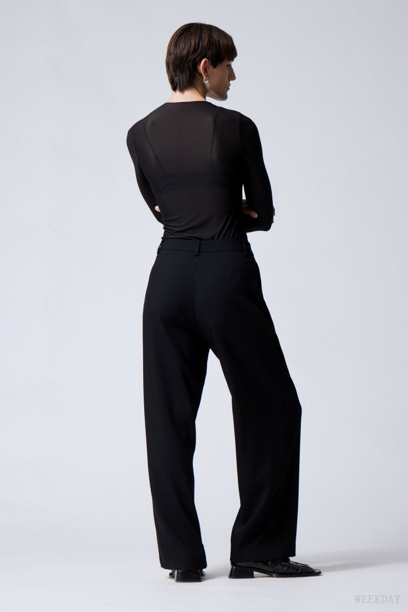 Weekday Zia Suit Trousers Black | FJMP9558