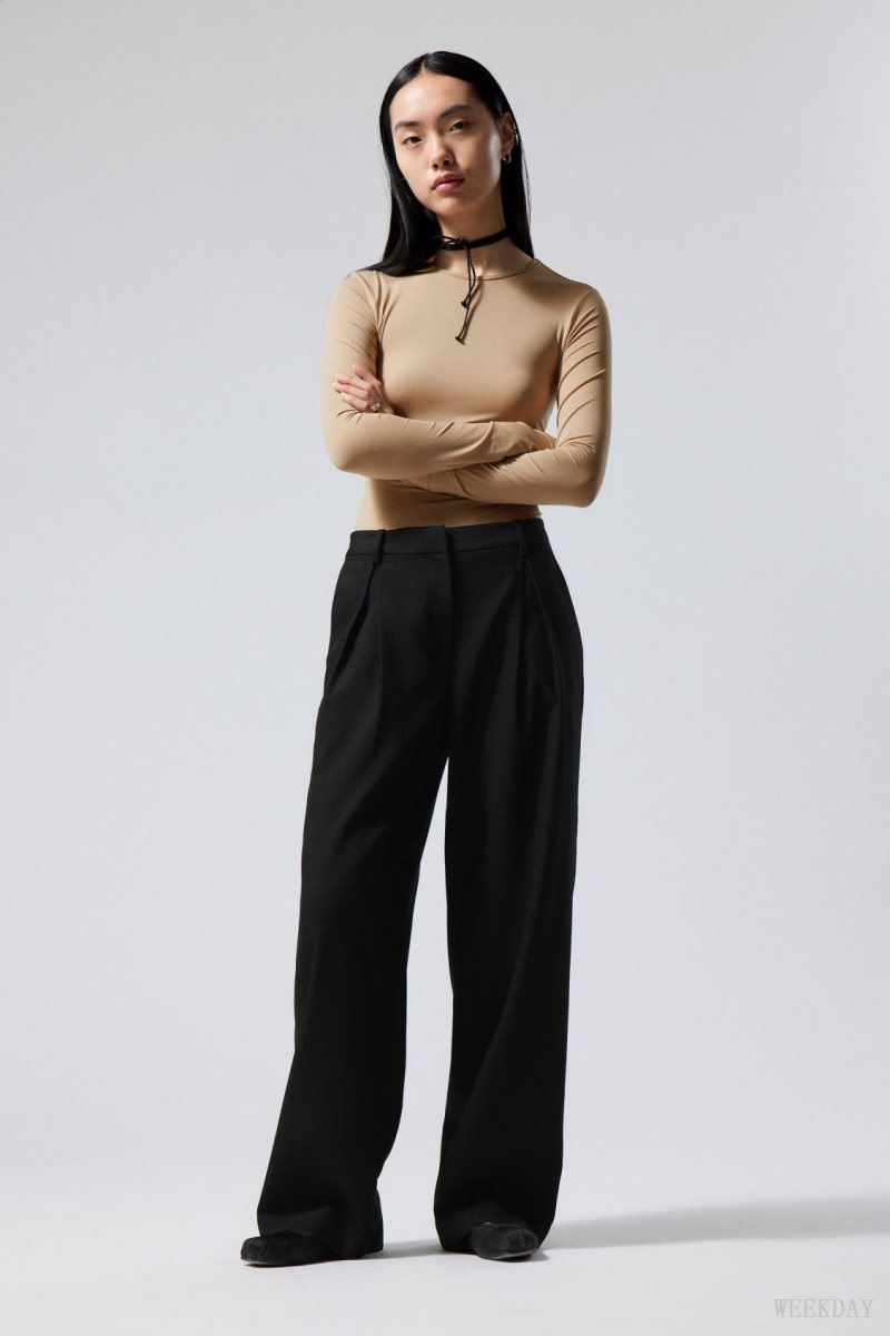 Weekday Zia Suit Trousers Black | FJMP9558