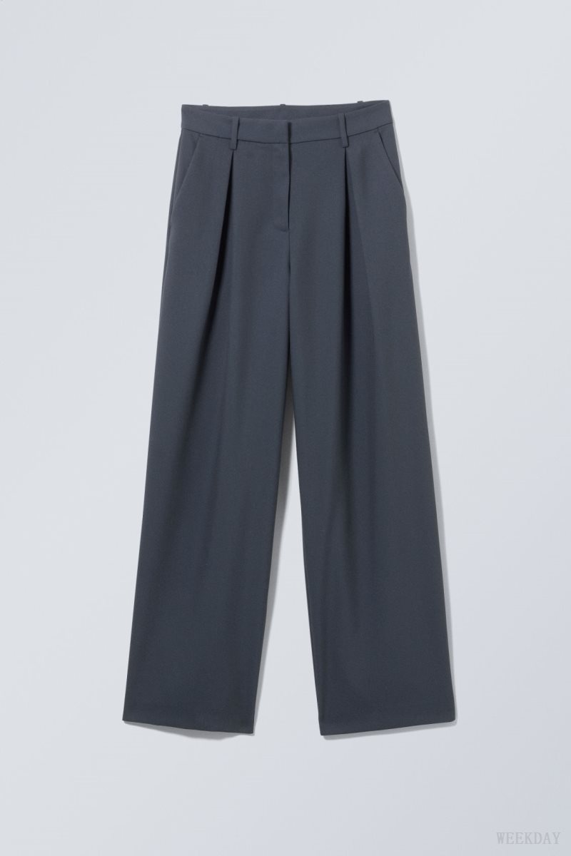 Weekday Zia Suit Trousers Dark Blue | CHIA5703