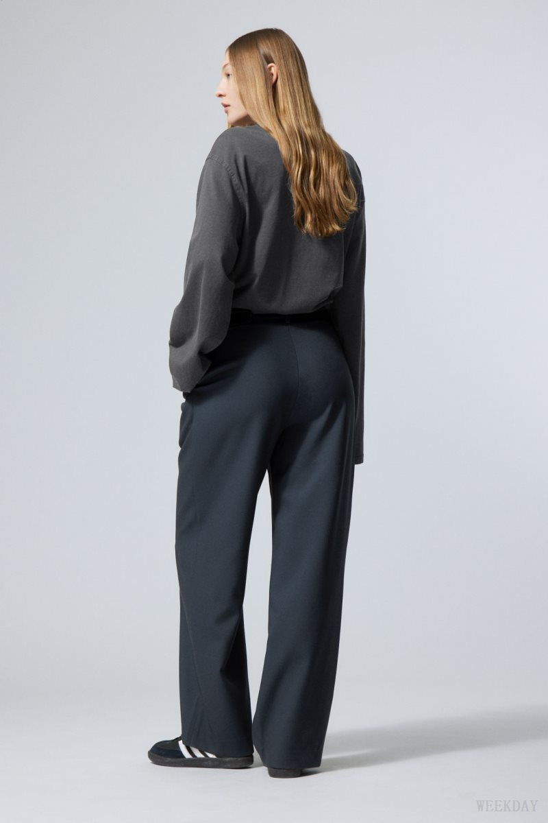 Weekday Zia Suit Trousers Dark Blue | CHIA5703