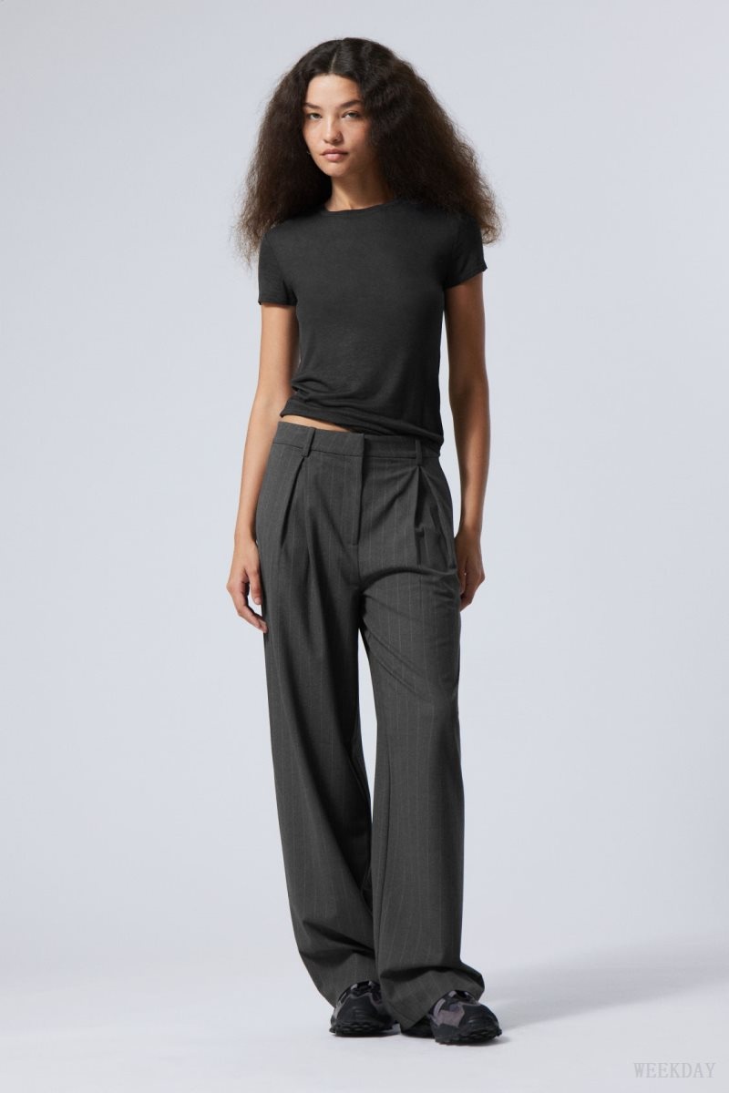 Weekday Zia Suit Trousers Grey | YIMN8282