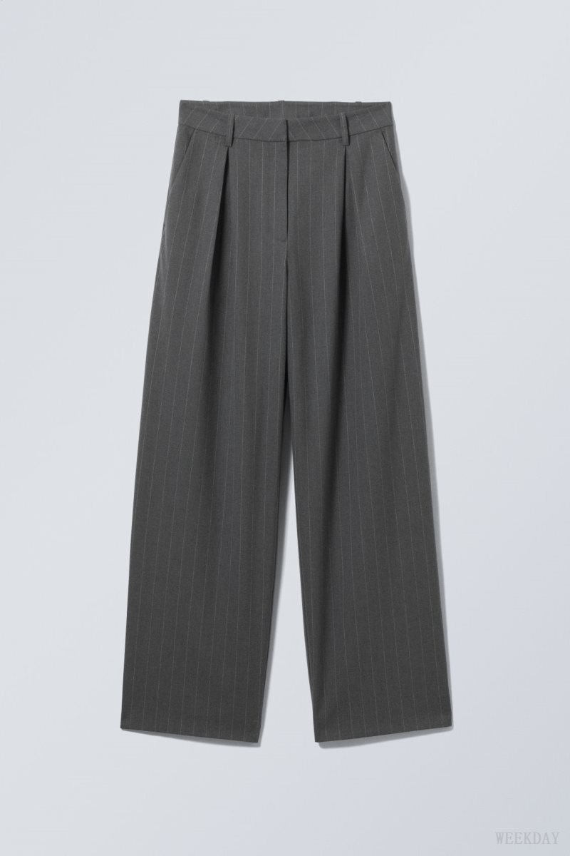 Weekday Zia Suit Trousers Grey | YIMN8282