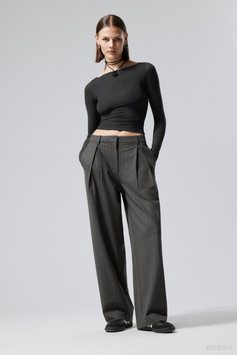 Weekday Zia Suit Trousers Grey | YIMN8282